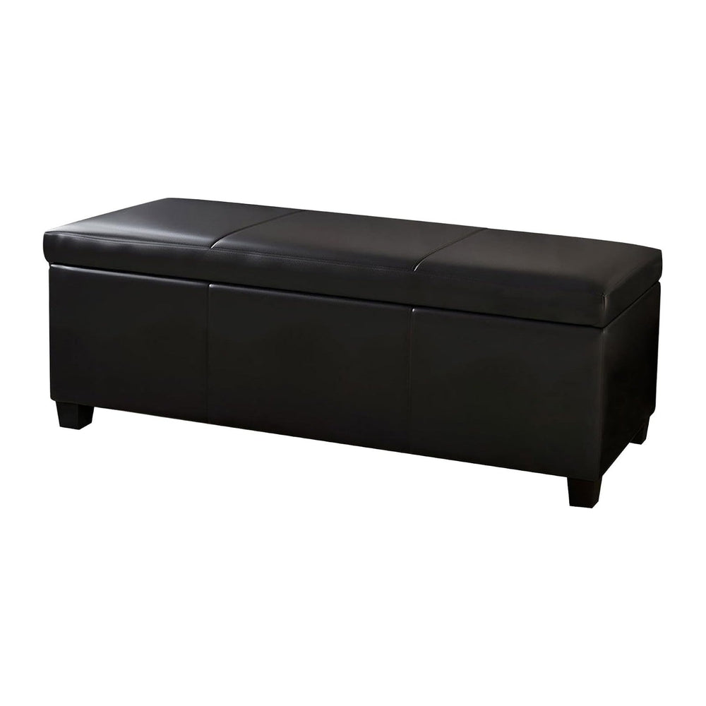 BELLEZE Storage Faux Leather Ottoman, 47 Inch Bench Bedroom Bench