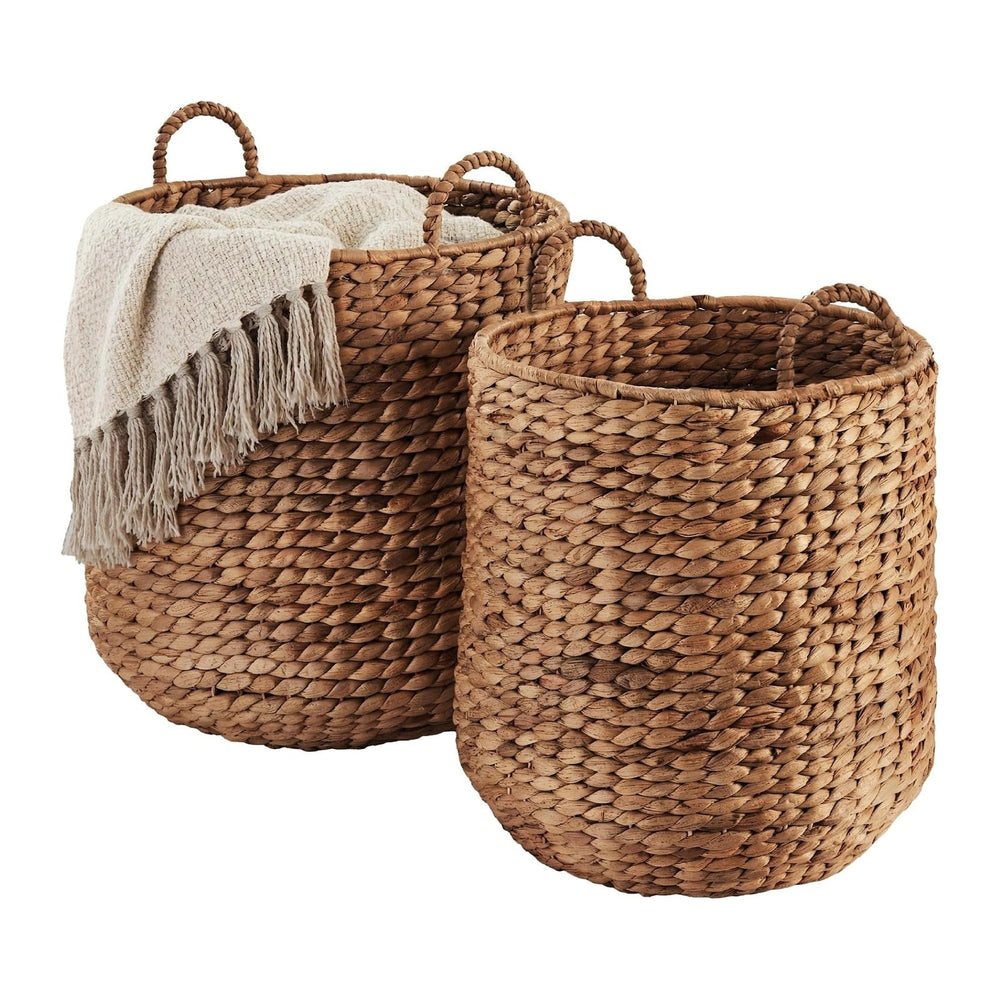 Best Choice Products 2-Piece Round Nesting Baskets W/Handles, Handwoven Water...