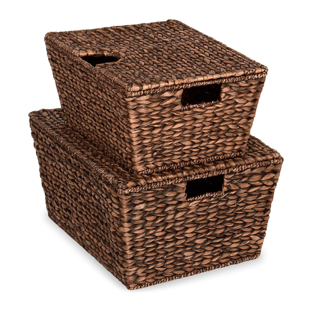 Best Choice Products Set of 2 X-Large & Medium Woven Storage Baskets W/Li...