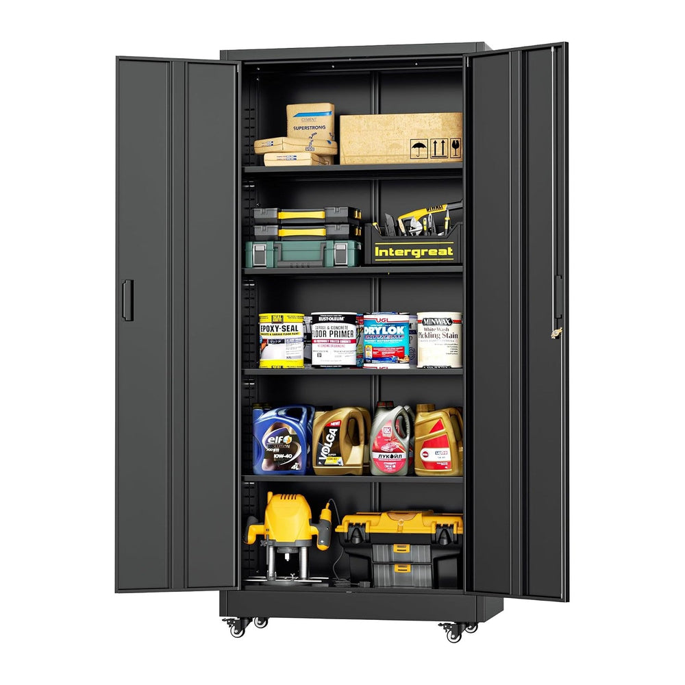 Bonusall Garage Cabinets with Wheels, 73" H Metal Locking Cabinet with 2...
