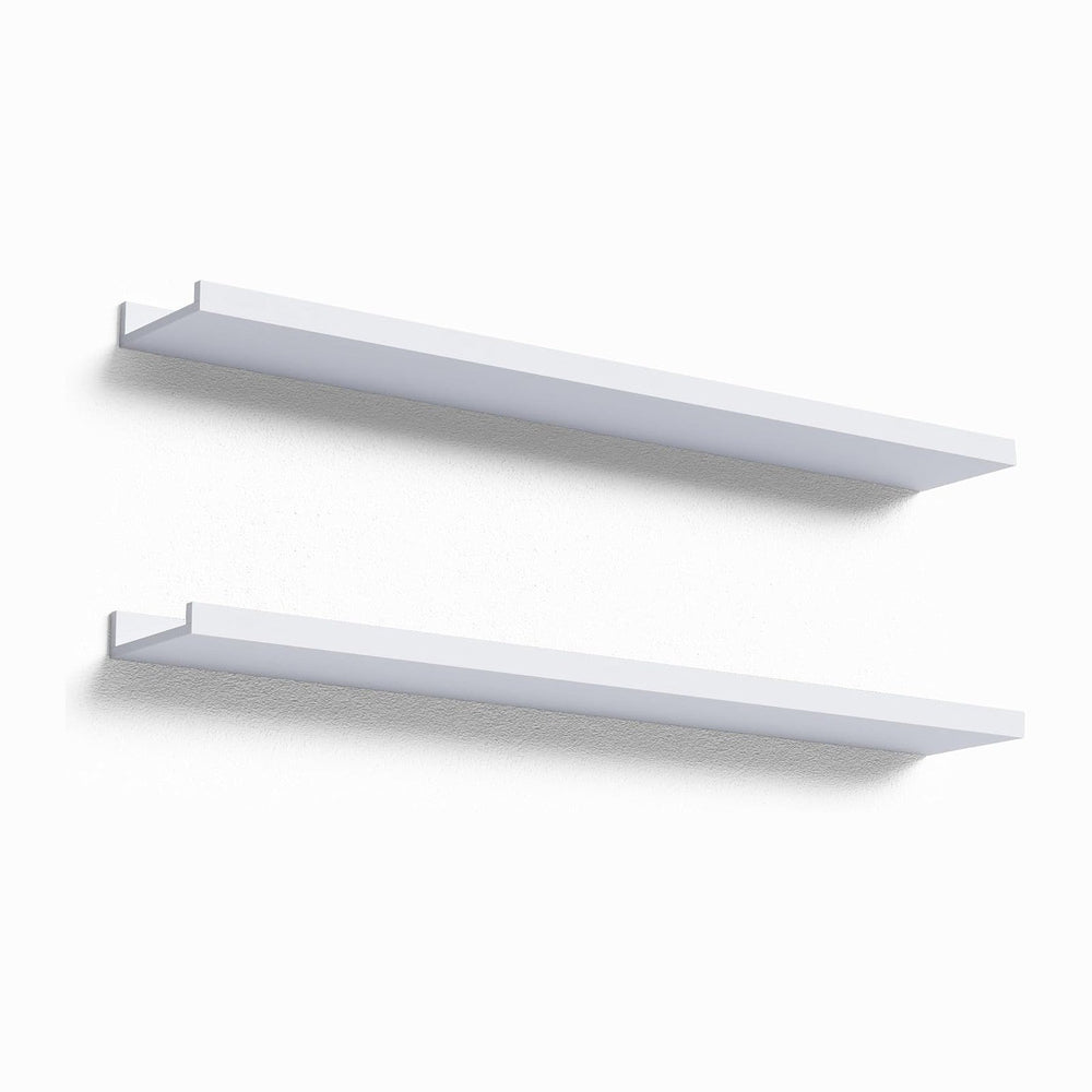 Boswillon Floating Shelves Set of 2, Long Wall Shelf with Lip, 36in, Oak