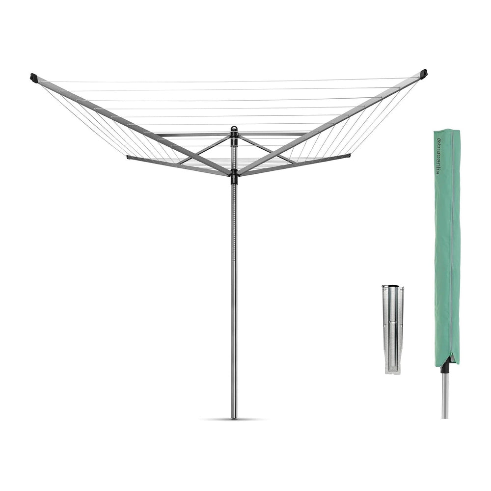 Brabantia Lift-O-Matic Outdoor 4 Arm Clothesline (197 ft/Ø 1.8") Height ...