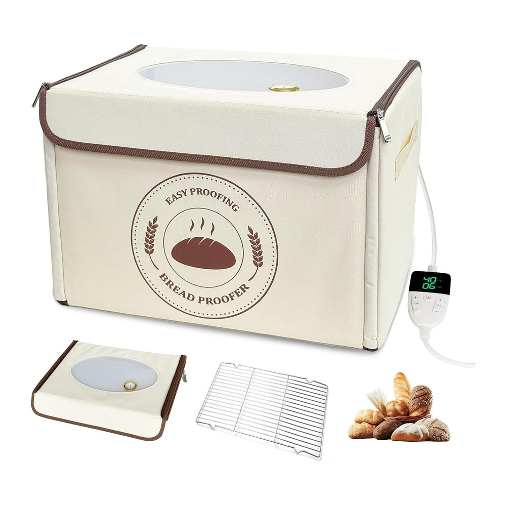 Bread Proofing Box with 68-131℉ Temperature Control & 99H Timer, Foldable...