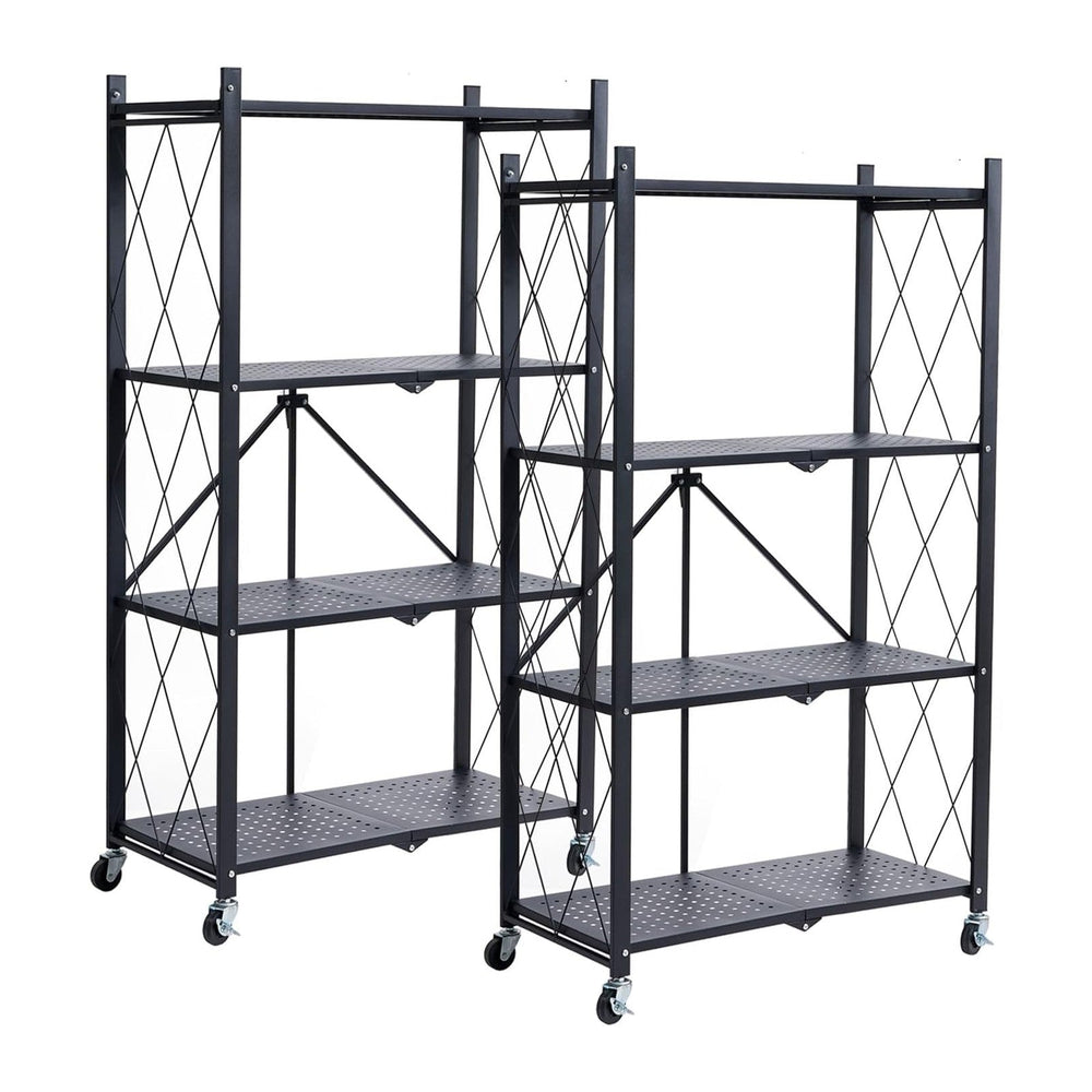 BRIAN & DANY Metal Storage Shelves - 4 Tier Shelving Unit, Folding Displa...