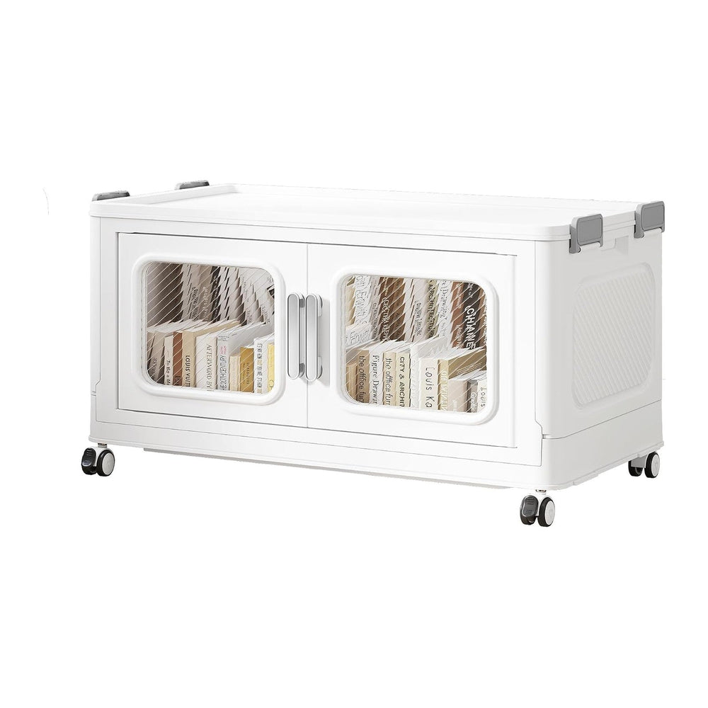 BROVIEW 150 Qt/38 Gal Stackable Storage Bins with Lids, 1 Pack, White