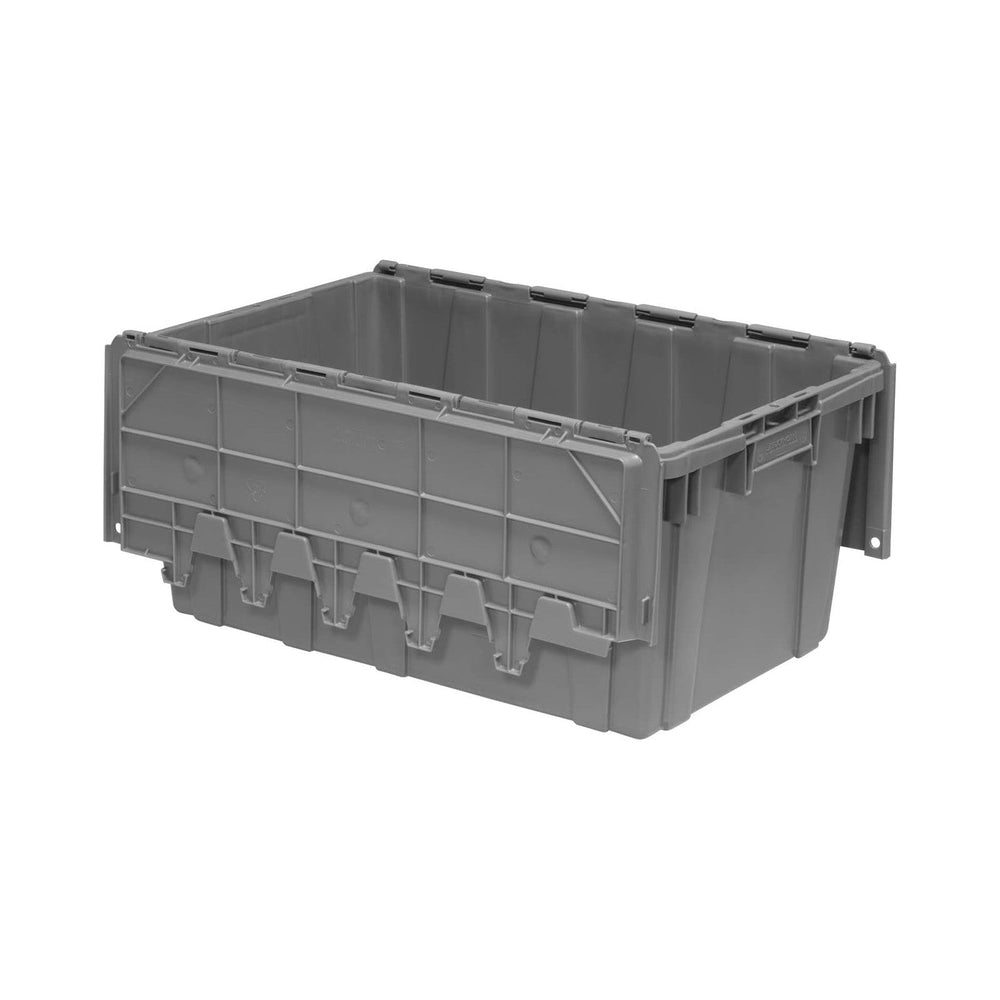 Buckhorn 17G Industrial Plastic Storage Container, Lid Attached, Stackable