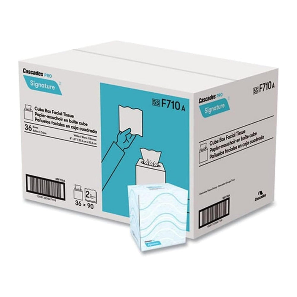 Cascades PRO Signature Facial Tissue – 2-Ply Cube Box – Soft, Strong, and Abs...