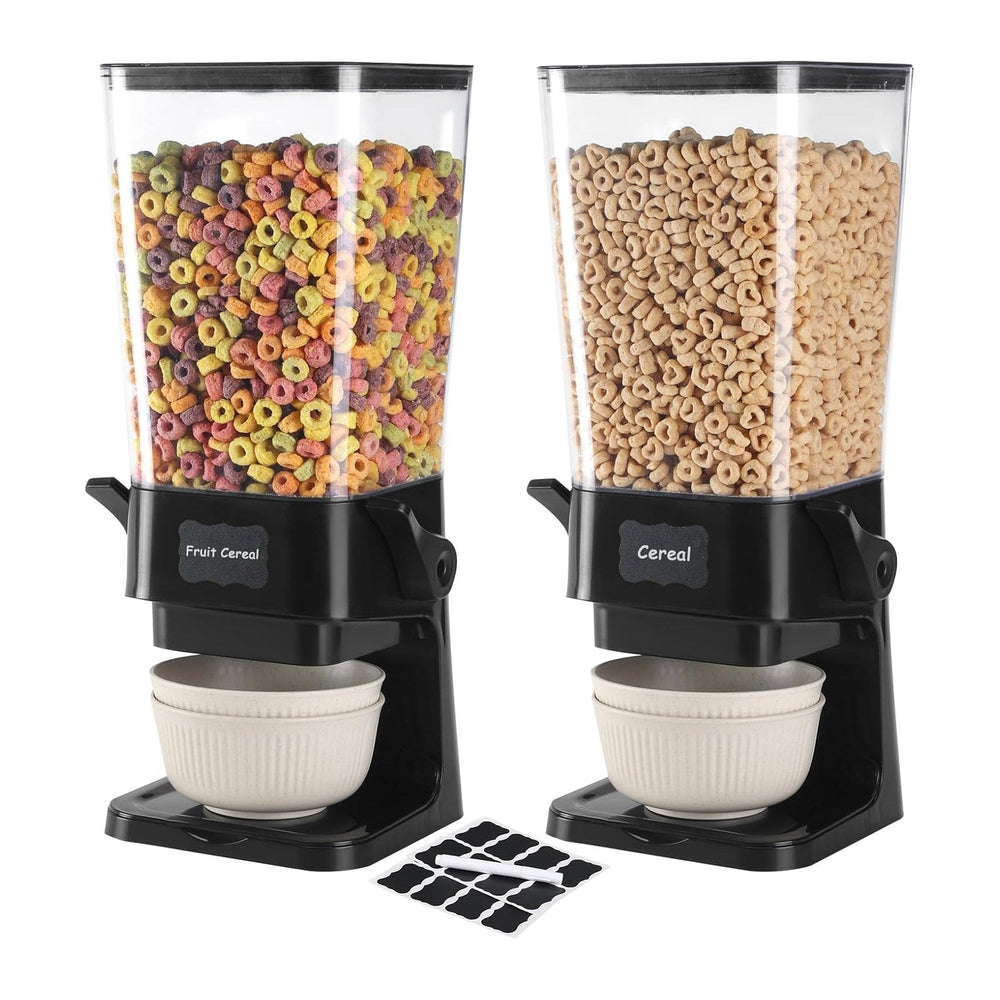 Cereal Dispenser Countertop with Cereal Bowls,16 Labels & Pen, Cereal Con...