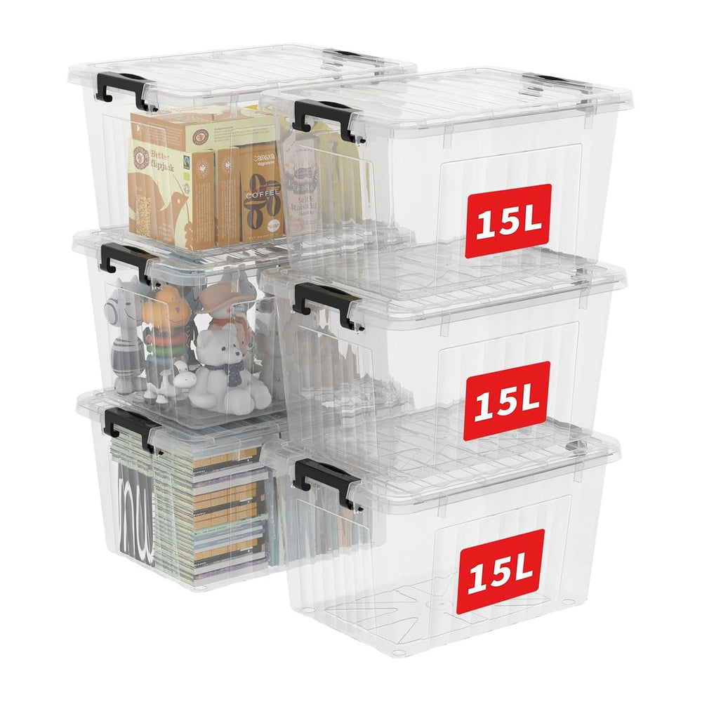 Cetomo 18Qt*6 Plastic Storage Bins, Storage Box, 6 Pack, Organizing Container...