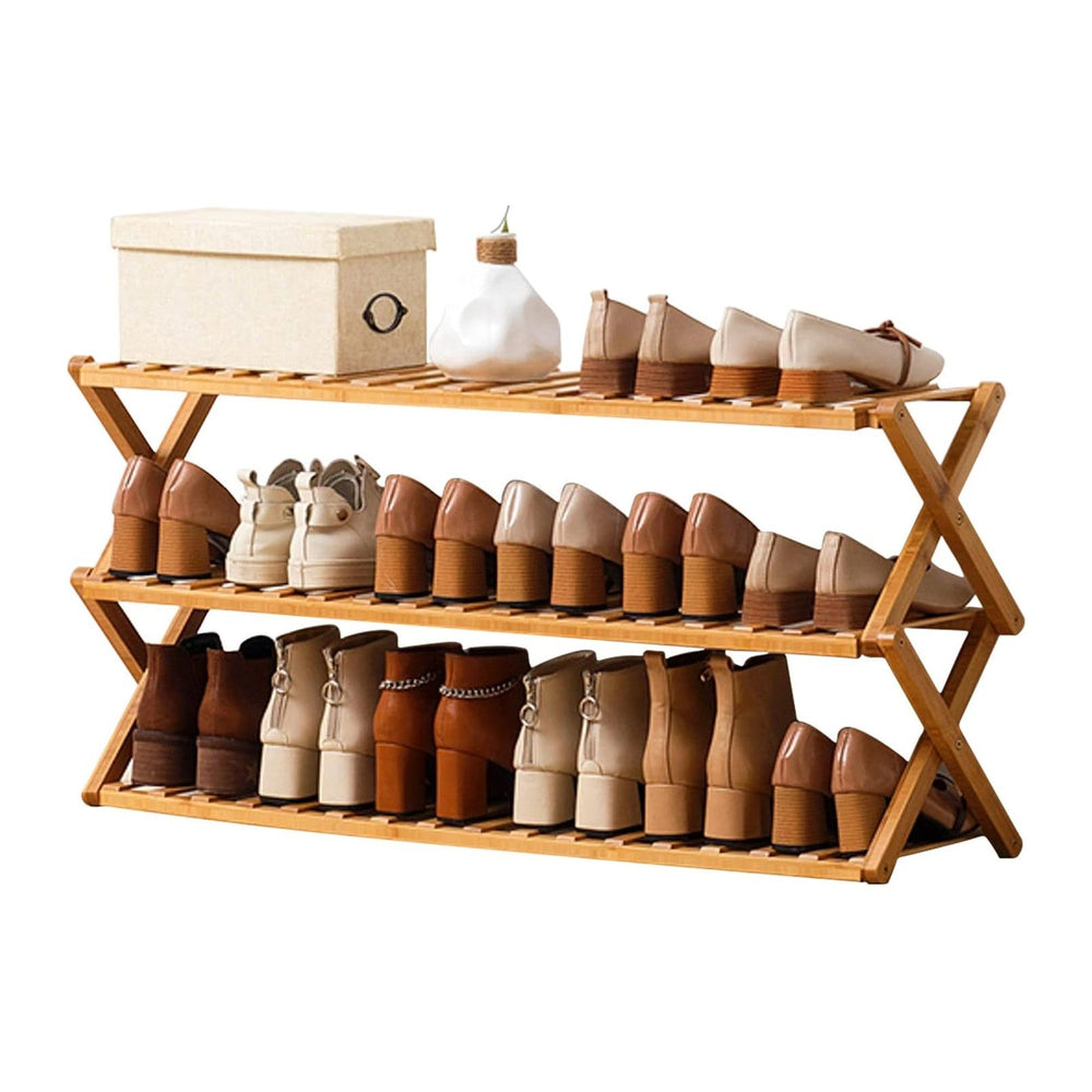 Choclaif Free Standing Shoe Racks for Closet, Shoe Shelf Bamboo Shoe Rack for...