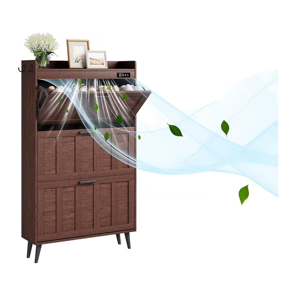 ChooChoo Shoe Storage Cabinet with 3 Flip Drawers and Deodorizer