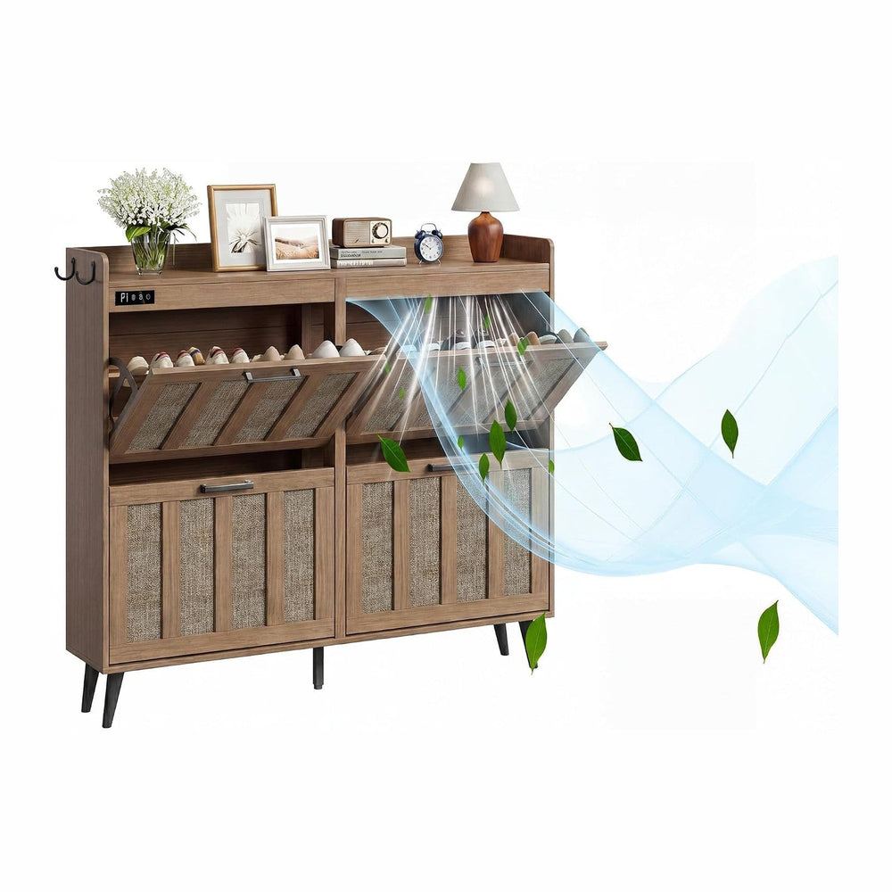 ChooChoo Shoe Storage Cabinet with 4 Flip Drawers and Deodorizer