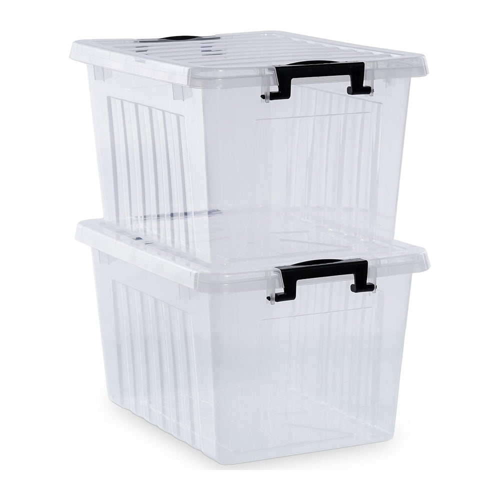 Citylife 22 QT Clear Plastic Storage Bins (2-Pack)