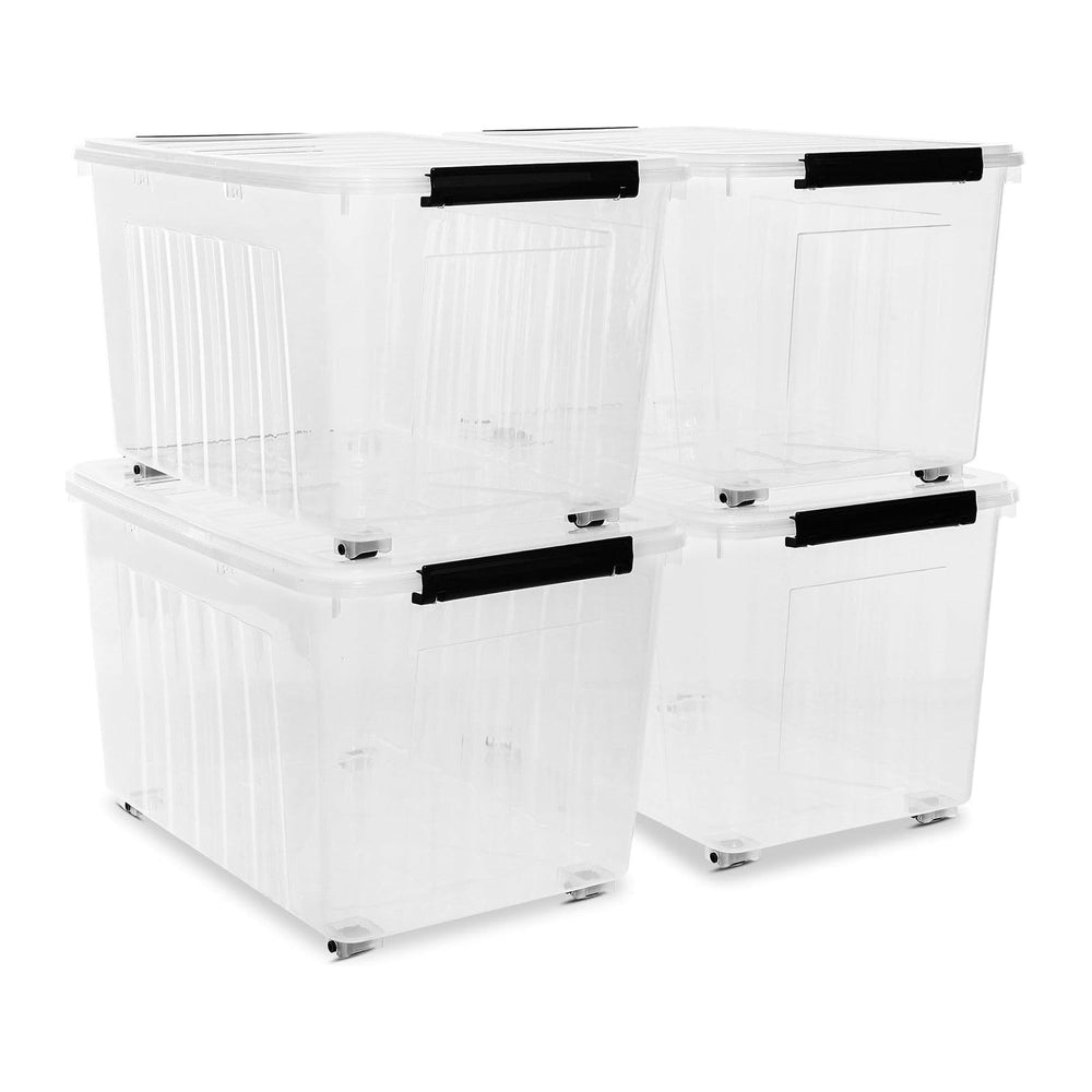 Citylife 82 QT Clear Plastic Storage Bins (4-Pack)