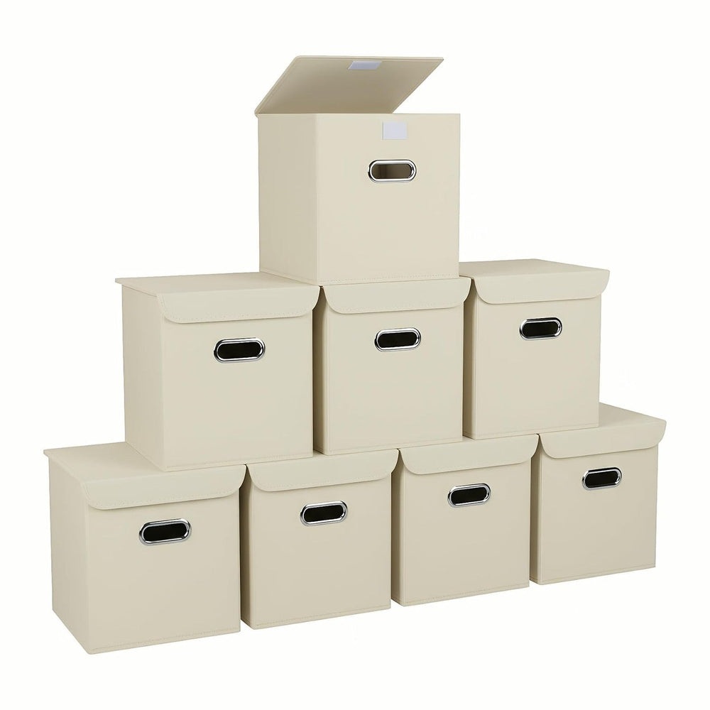 Closet Organizers Fabric Storage Bins With Lids Collapsible Cube Storage Orga...