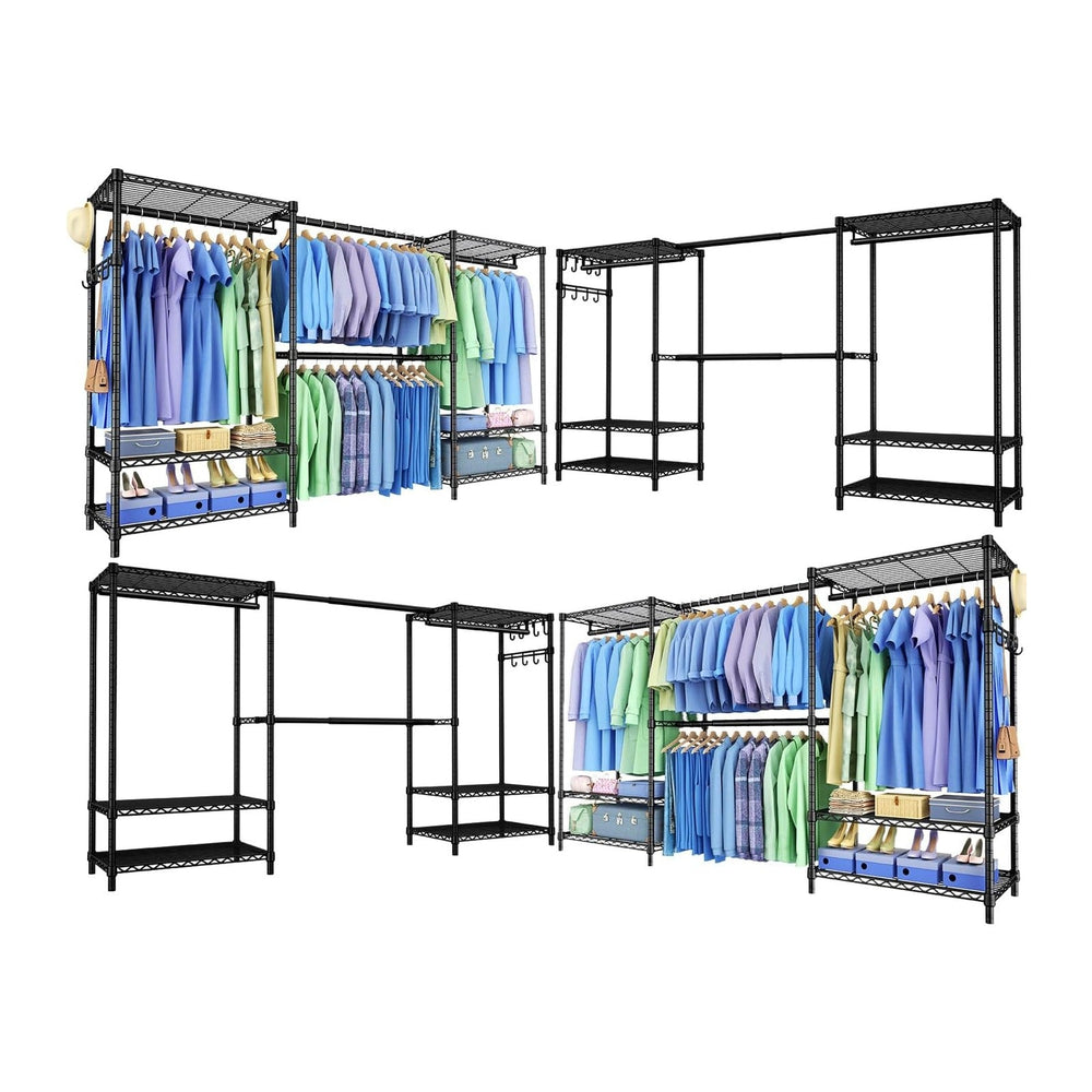 Clothing Rack for Hanging Clothes: Heavy Duty Clothes Rack, 71.5-91" W E...