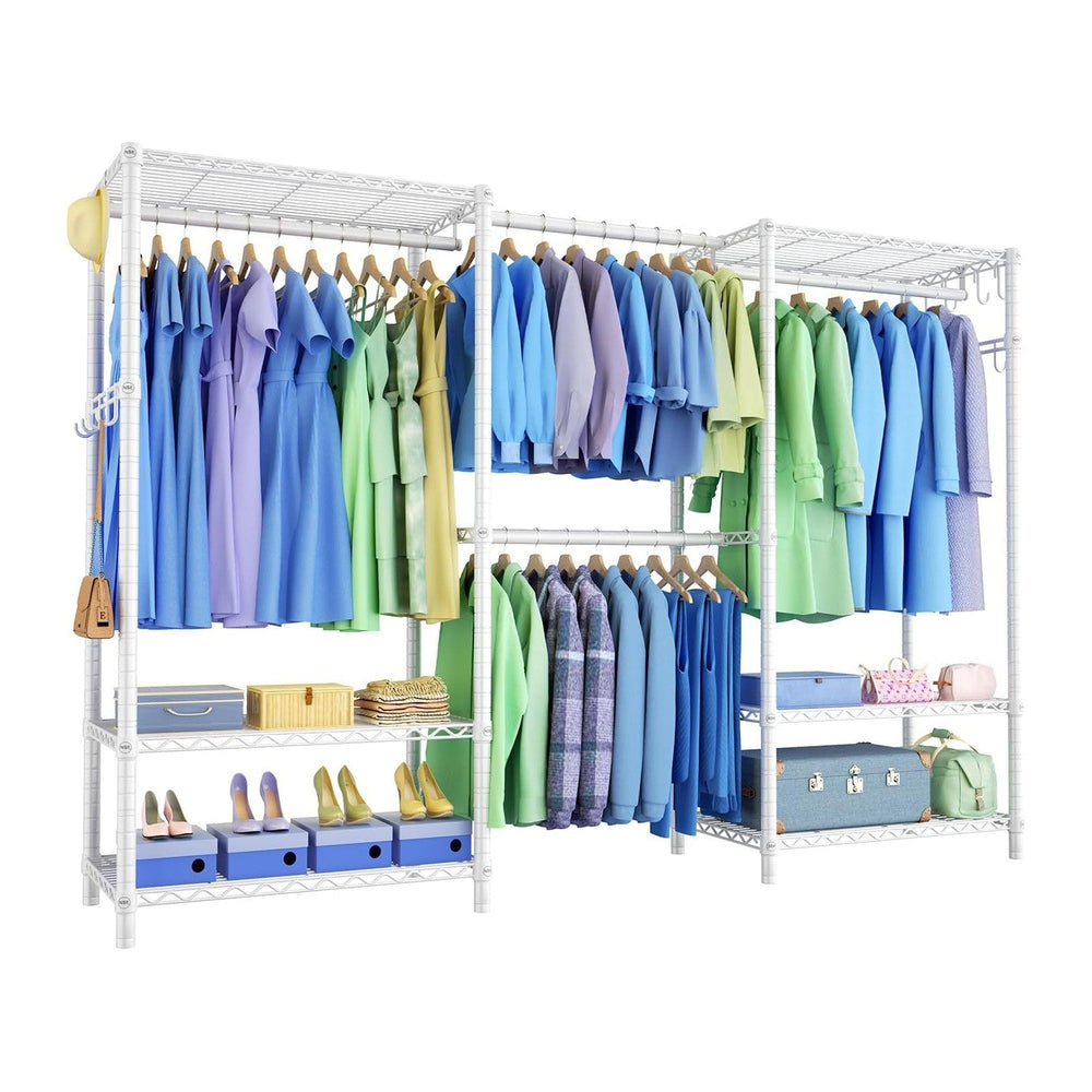 Clothing Rack for Hanging Clothes: Heavy Duty Clothes Rack, 71.5-91" W E...