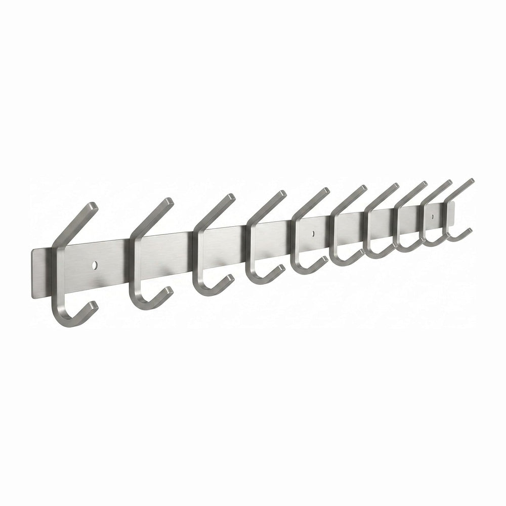 Coat Rack Wall Mount – Brushed Nickel 30 Inch Stainless Steel Hook Rail with ...
