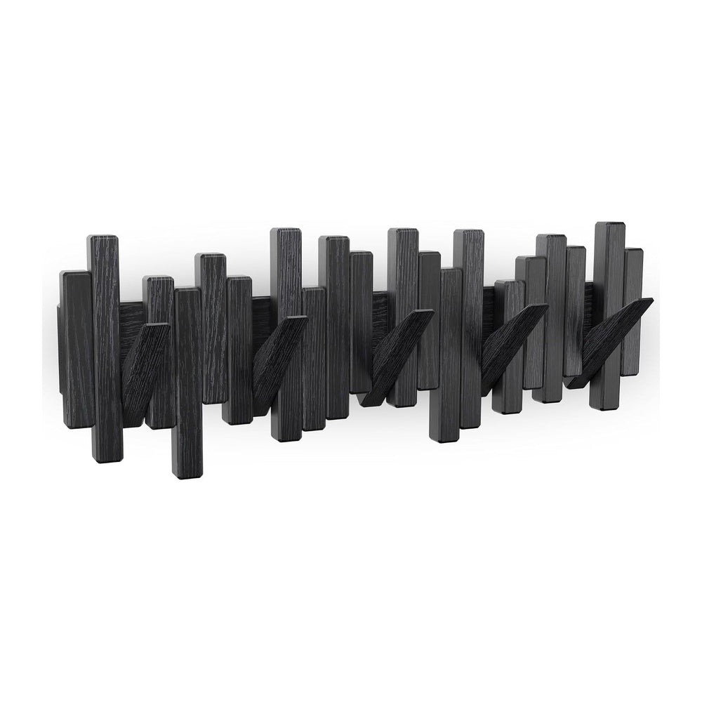 Coat Rack Wall Mount Piano Flip Down Wall Hook Rack 5 Hooks Oak