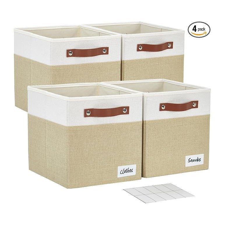Collapsible Fabric Storage Cube Bins (4 Pack)