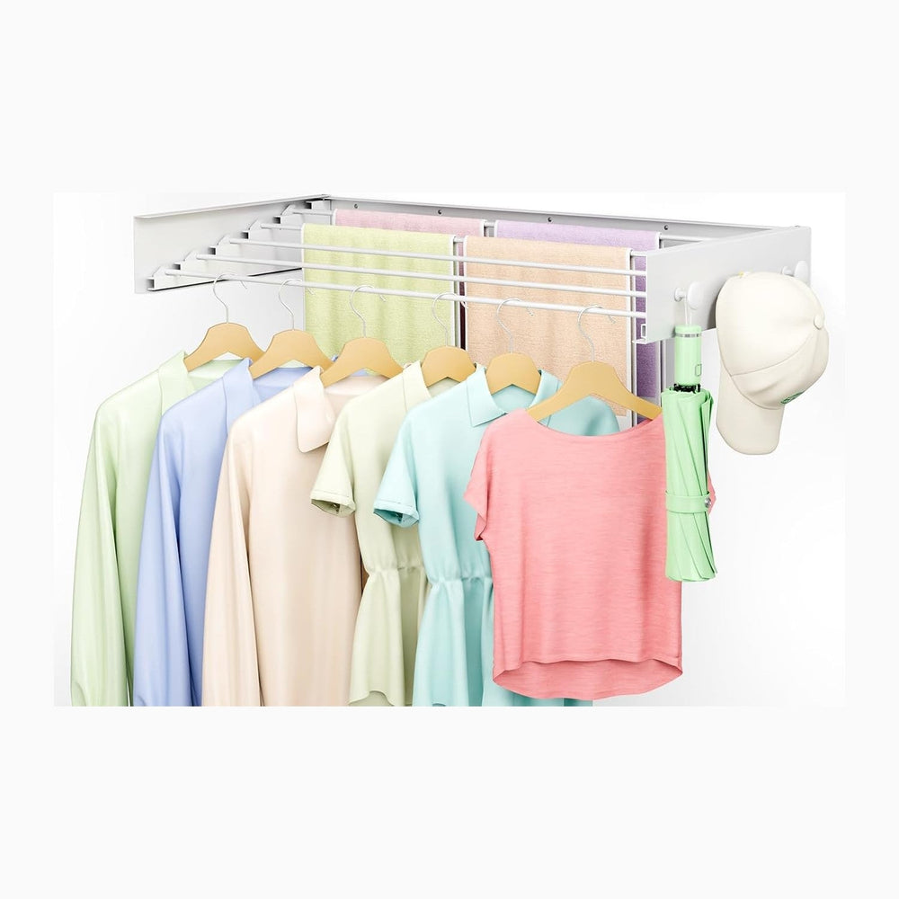 Collapsible Laundry Drying Rack Wall Mounted - 31.5 Inch Metal Clothing Dryin...