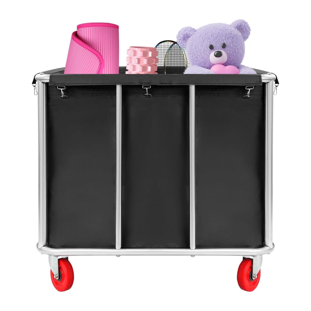 Commercial Laundry Cart with Wheels, Industrial Grade 468L Rolling Laundry Ba...