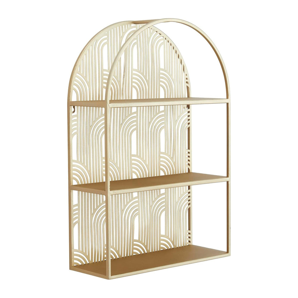 CosmoLiving by Cosmopolitan Metal Geometric Rounded 3 Level Wall Shelf with A...