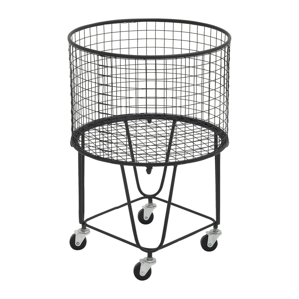 CosmoLiving by Cosmopolitan Metal Storage Cart Deep Set Rolling Mesh Laundry ...