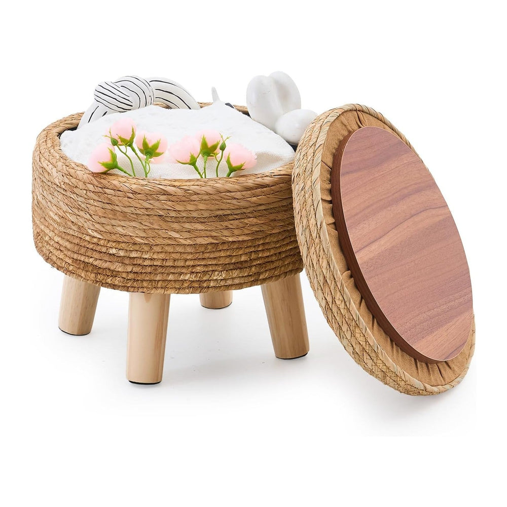 Cpintltr Storage Ottoman Poufs Handwoven Foot Stool