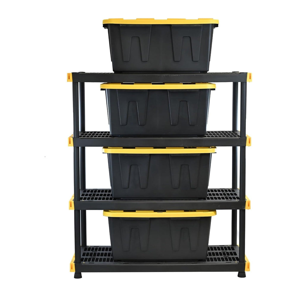 CX Black & Yellow, Shelving Unit and Heavy Duty Storage Containers, Extre...