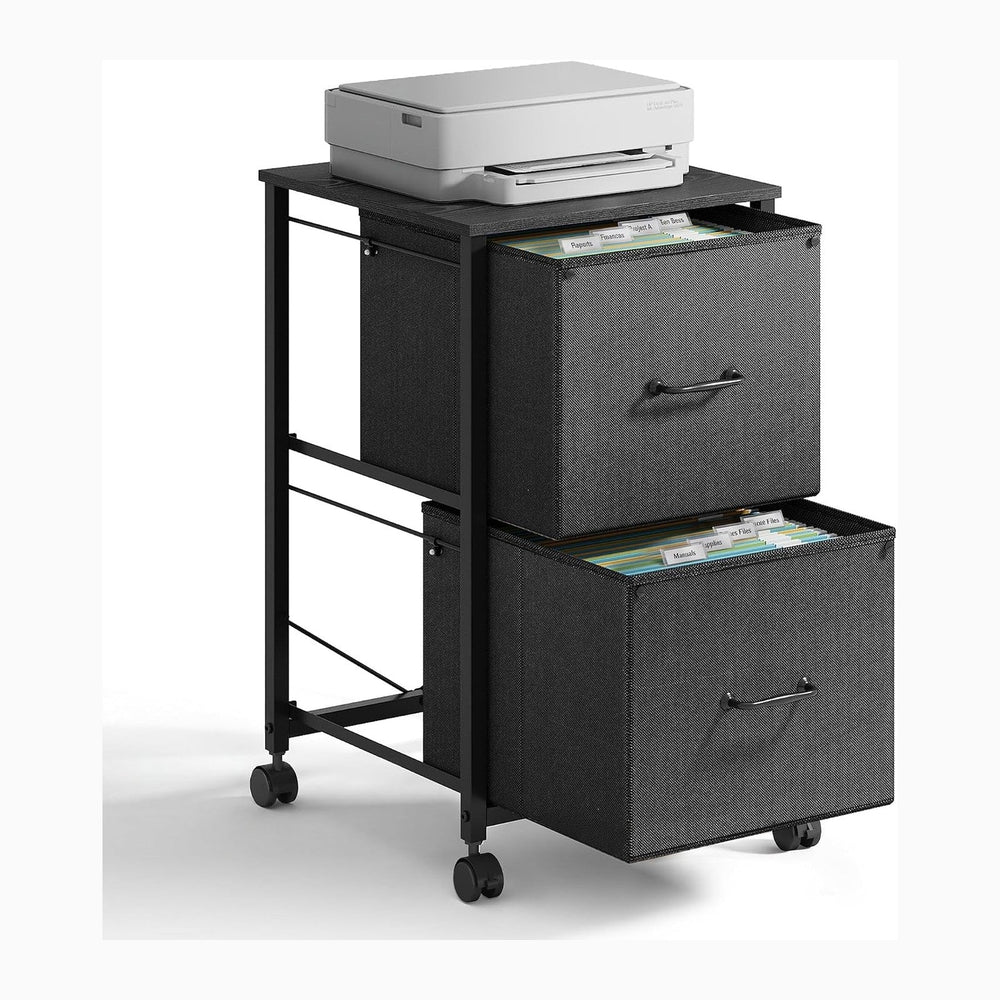 DEVAISE 2 Drawer Mobile File Cabinet, Rolling Printer Stand