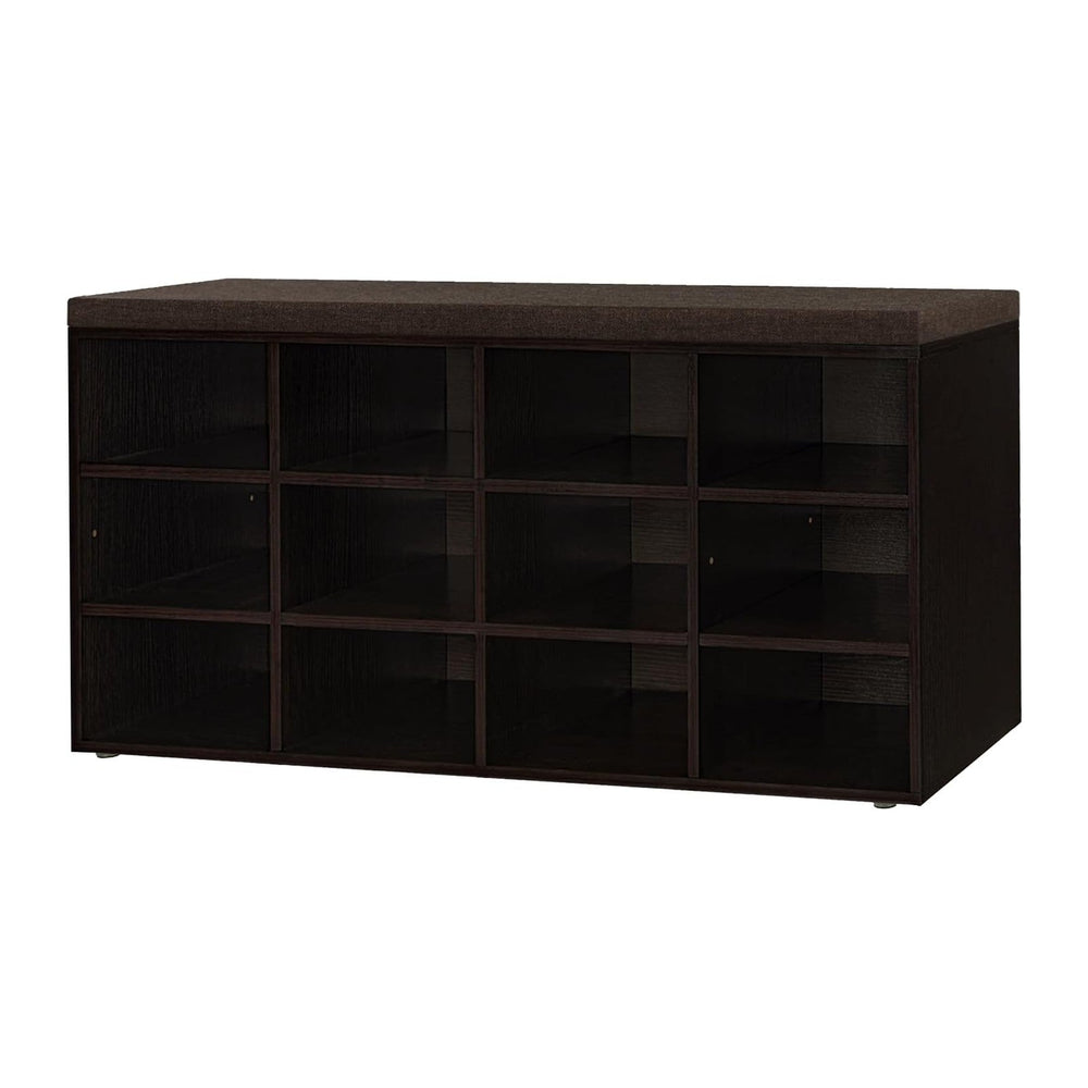 DINZI LVJ Shoe Storage Bench with Cushion, 40.9" Cubby Shoe Rack, 12-Cubby