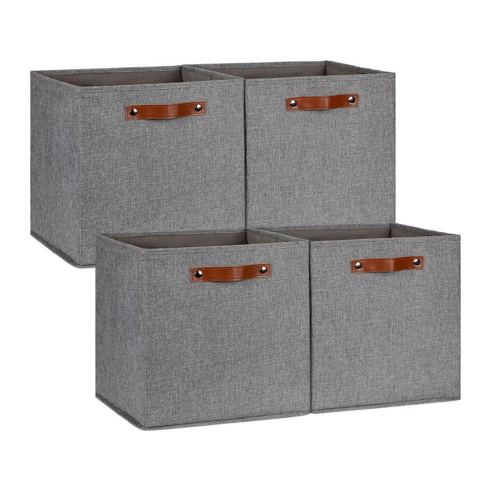 DULLEMELO Fabric Storage Cubes, 13 inch Cube Stroage Bins (4 Pack)