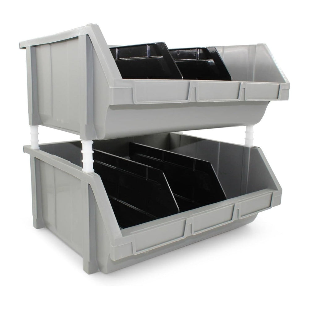 Extra Large Stackable Storage Bins 2 Pack – 16.5" x 14.5" x 6.9&quo...