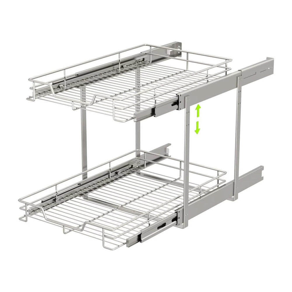 EZKAZA Pull Out Cabinet Organizer 20.5" W x 21" D, 2-Tier Kitchen C...