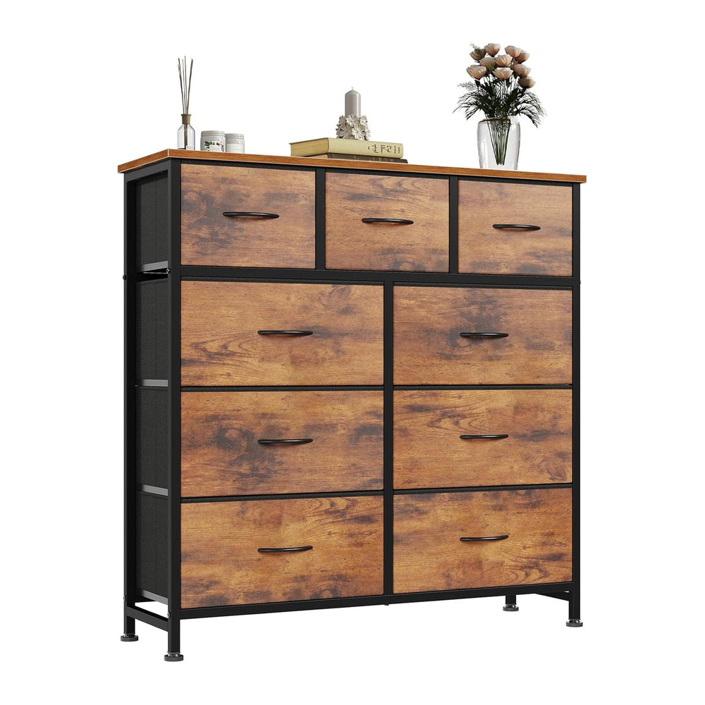 Fabric Dresser for Bedroom with 9 Drawers, Storage Tower