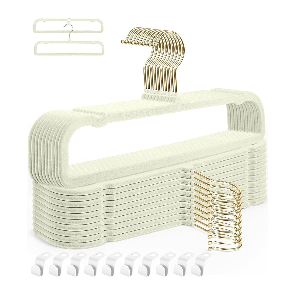 Felt Hangers White Velvet Hangers, Thin Pants Hangers 20 Pack, Adult Hanger