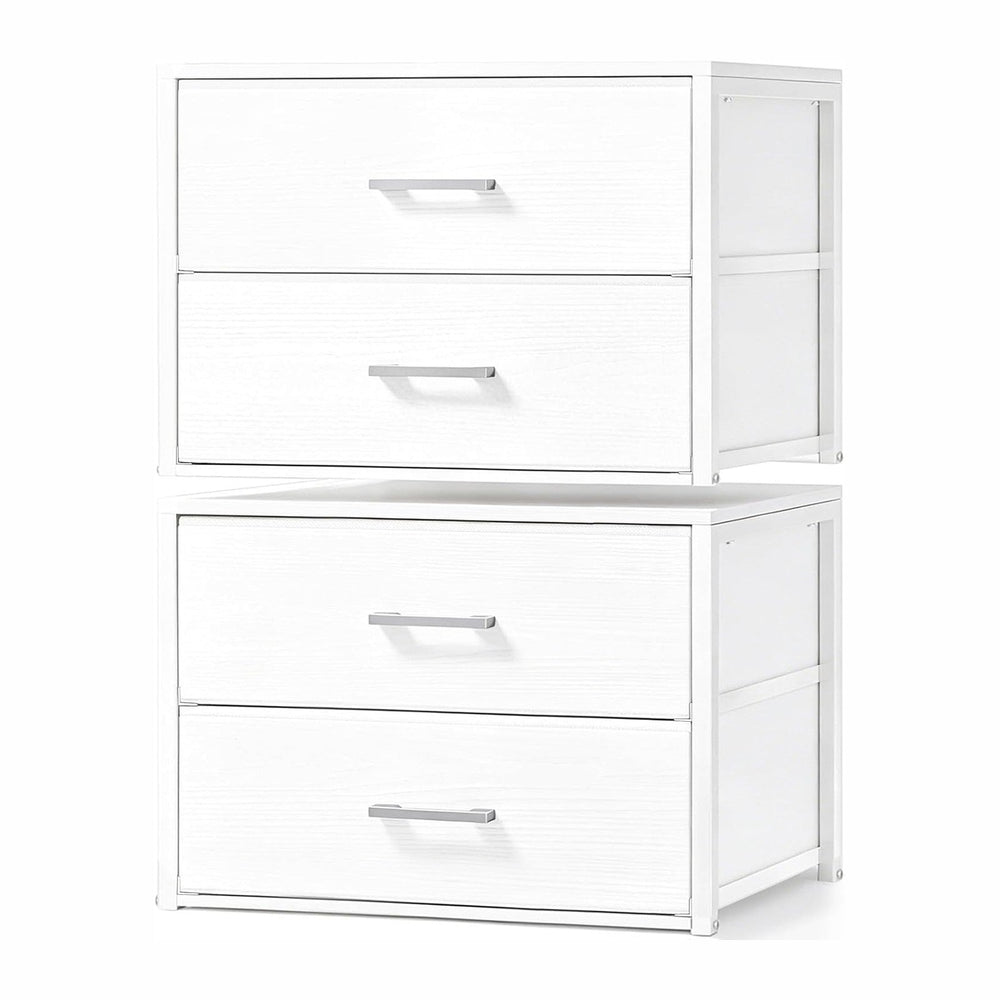 Fixwal Closet Drawers for Clothes, 2 Pack, 4 Drawers Stackable, 21.2" Wide