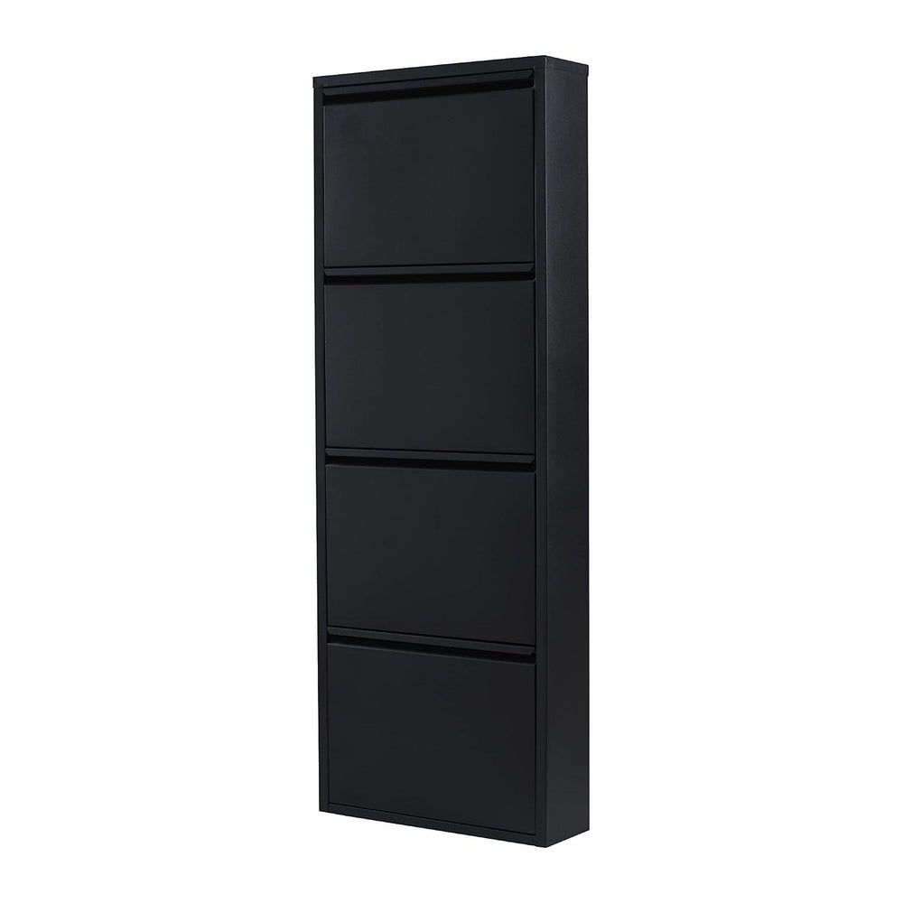 Flip Drawer Shoe Cabinet, Storage Organizer, Freestanding Shoe Rack, Wall Mou...