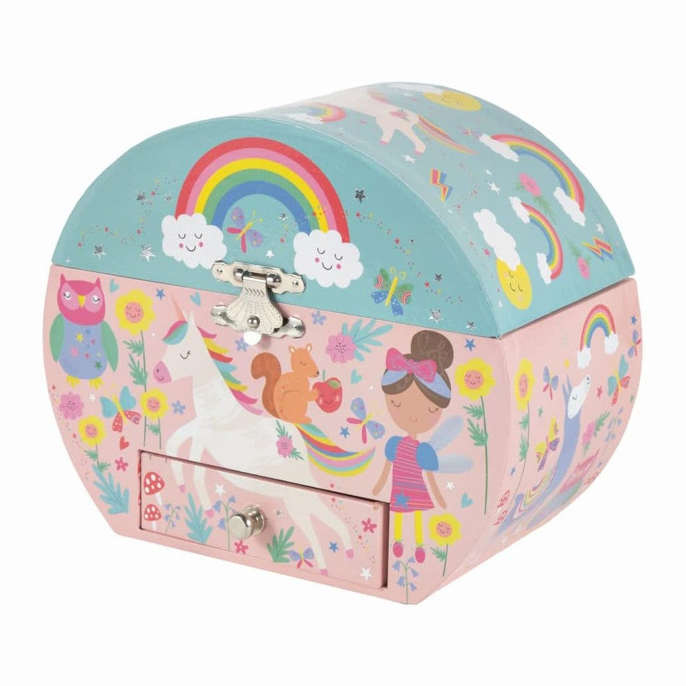 Floss & Rock 43P6388 Rainbow Fairy Musical Box Oval Shape Jewelry