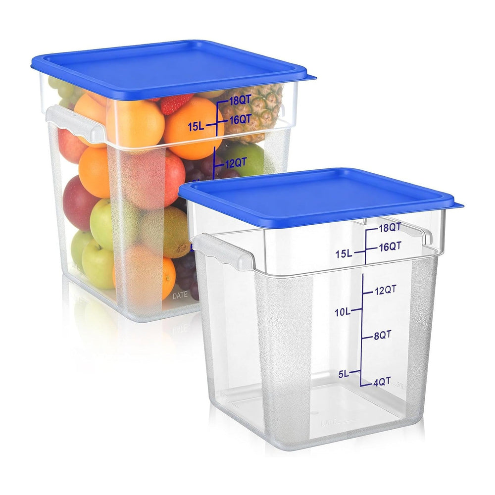 FoldTier 2 Pieces Square Food Storage Containers Polycarbonate Clear food Con...