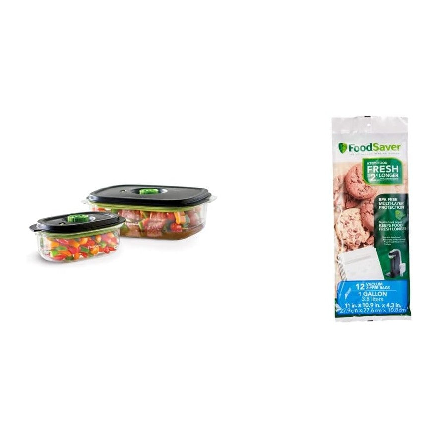 FoodSaver 2116382 Preserve & Marinate Vacuum -Containers,1- 3 cup and 1- ...