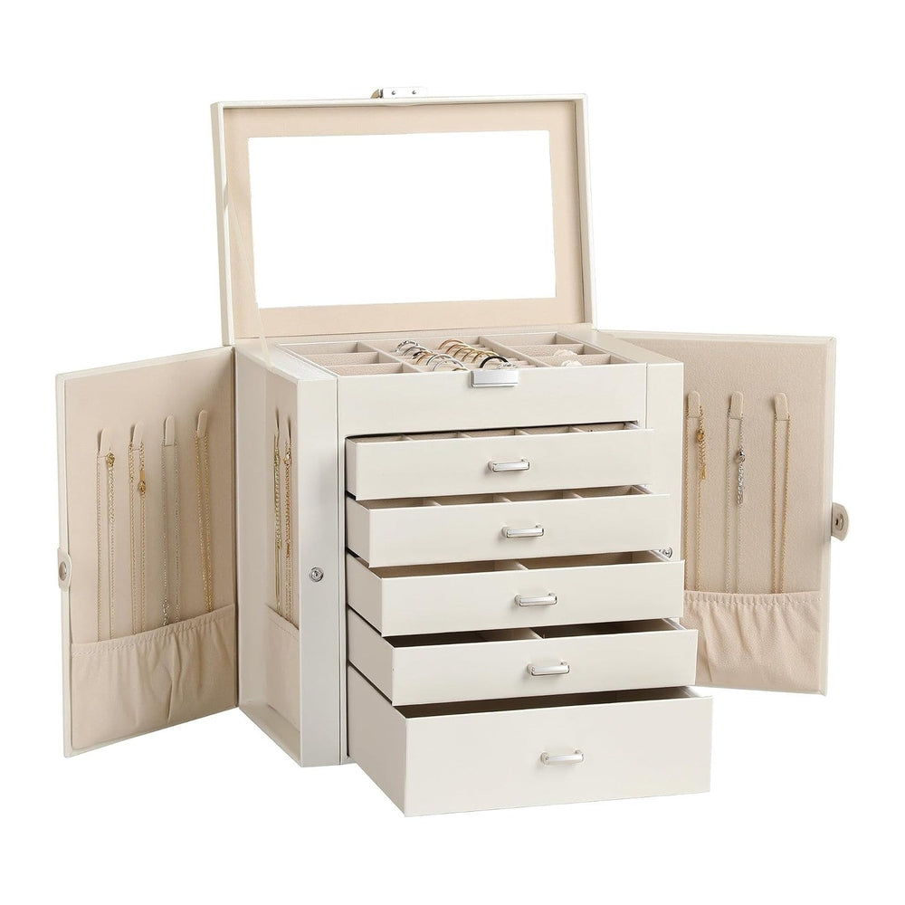 Frebeauty 6-Layer Jewelry Box for Women,Large Jewelry Organizer with Drawer