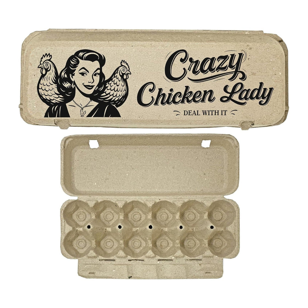 Funny Retro Egg Carton – “Krazy Chicken Lady” Vintage Humor Design, Holds 12 ...