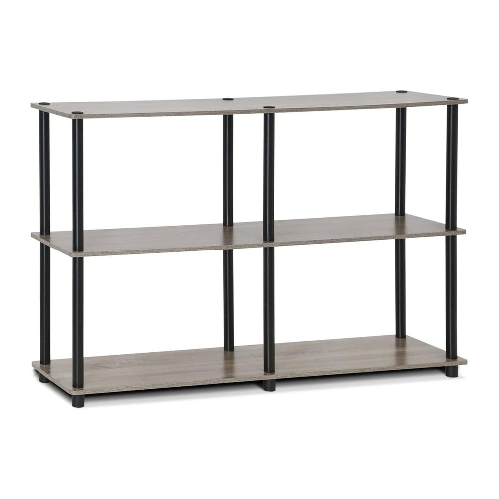 Furinno TURN-N-TUBE Storage Shelves, 3-Tier 47.4 Wide Book Shelf, Corner Shel...