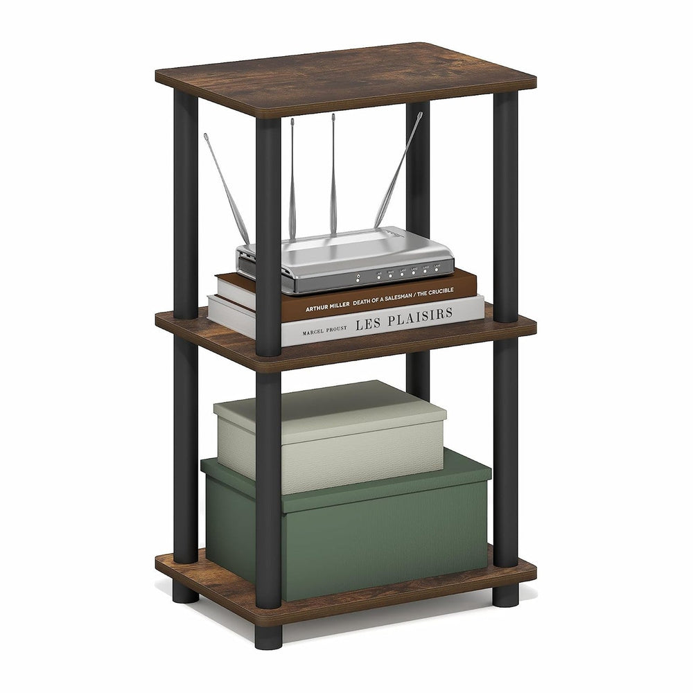 Furinno Turn-N-Tube Storage Shelves, 3-Tier Open Frame Book Shelf, Standing C...