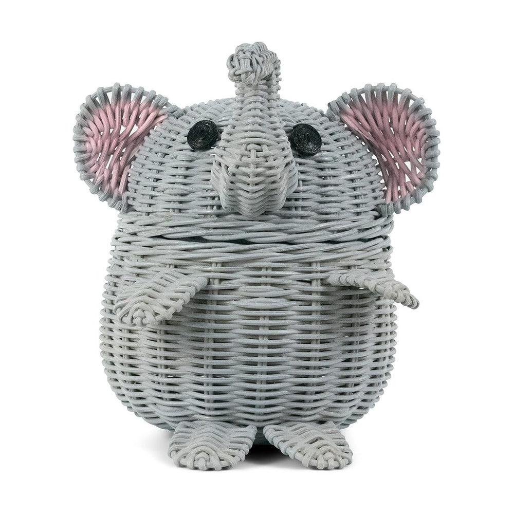 G6 COLLECTION Elephant Rattan Storage Basket With Lid Decorative Home Decor H...