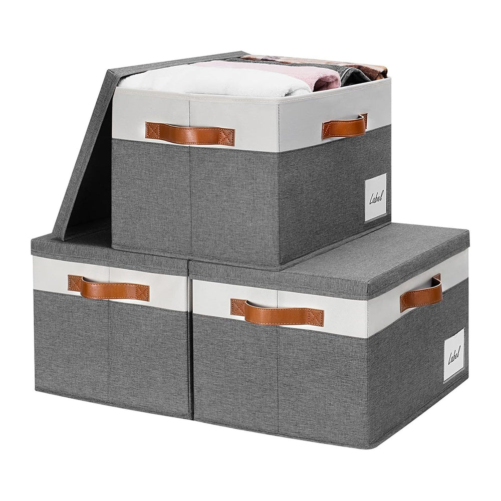 GhvyenntteS Extra Large Storage Bins with Lids, Foldable Fabric Storage Boxes...