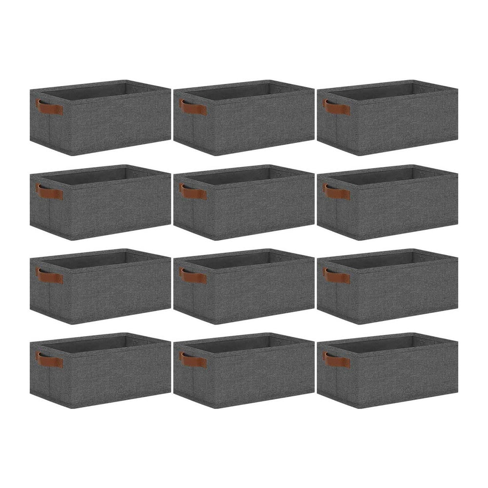 GhvyenntteS Small Fabric Storage Bins 12 Pack, 11.8" x 7.87" x 5.11...