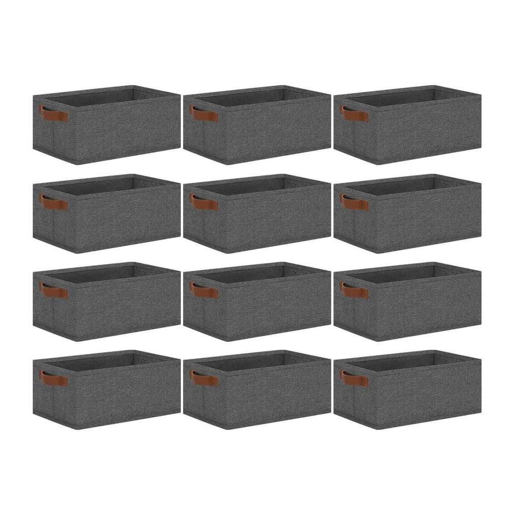 GhvyenntteS Small Fabric Storage Bins 12 Pack, 11.8" x 7.87" x 5.11...